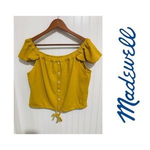 Madewell Texture & Thread off shldr tie front Top